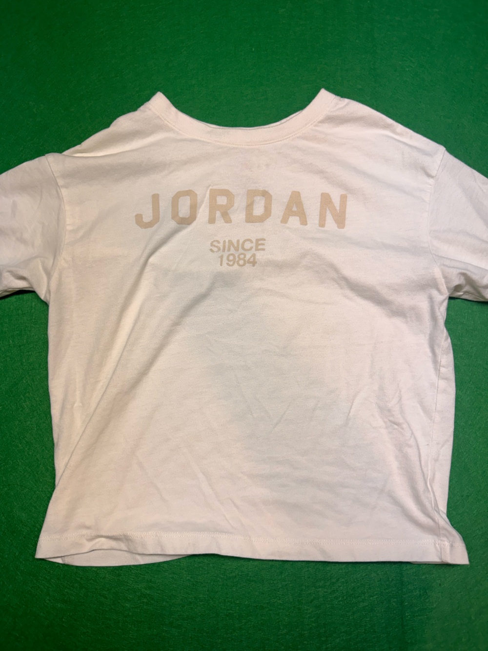Jordan Cream-Print White Short Sleeve Tee